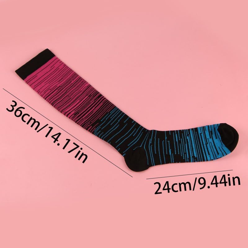 NOIAFZY 6-Pack Unisex Sports Compression Socks - 75% Polyester 25% Elastane Long Tube Socks for Fitness, Running, Cycling - Image 2